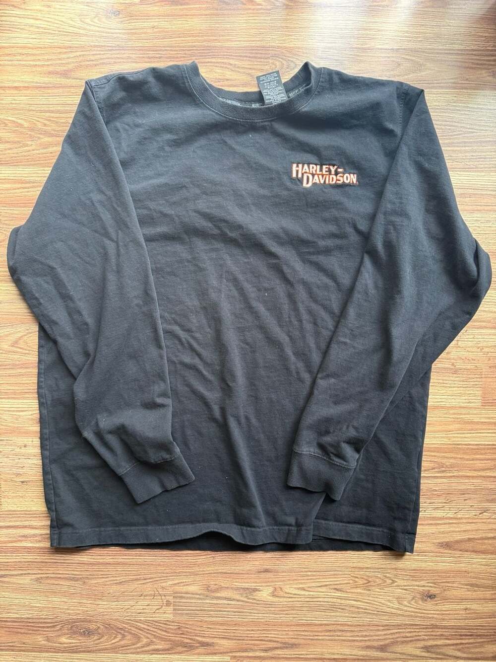 Harley-Davidson Genuine MotorClothes Black Long Sleeve Shirt Embroidered Logo Si
